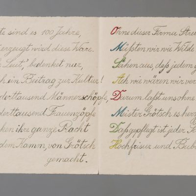 100-jähriges Jubiläum - Glückwunschschreiben mit Gedicht (Seite 2-3)