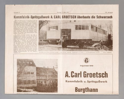 Zeitungsartikel zur Baustelle: Überbau Schwarzach 1972